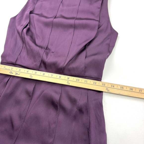 Byron Lars Beauty Mark Purple Silk DropWaist Ruffled Sleeveless Midi Dress Sz 2 - Picture 9 of 12